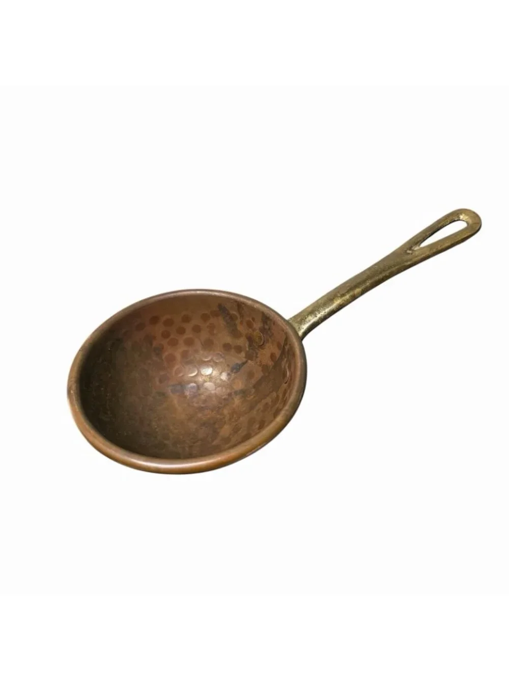 Vintage Hammered Copper Serving Ladle Brass Handle 11”